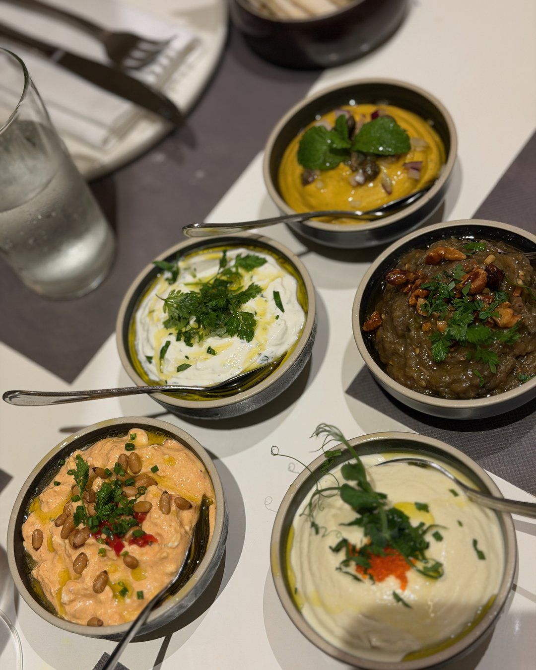 Greek Mezze Dips Platter at Bakalaki