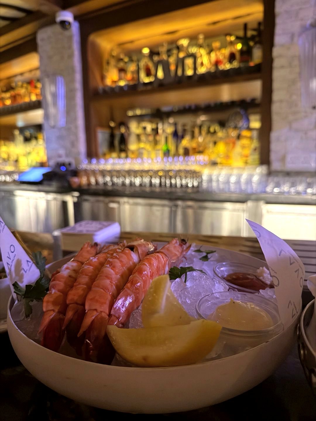 Tiger Prawns on Ice at Lavo